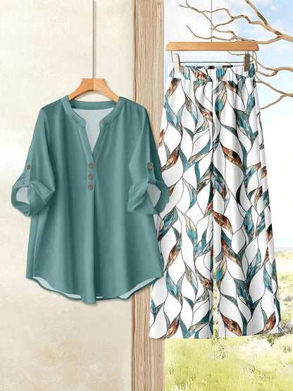 Women’s Relaxed Tunic & Printed Pants Set