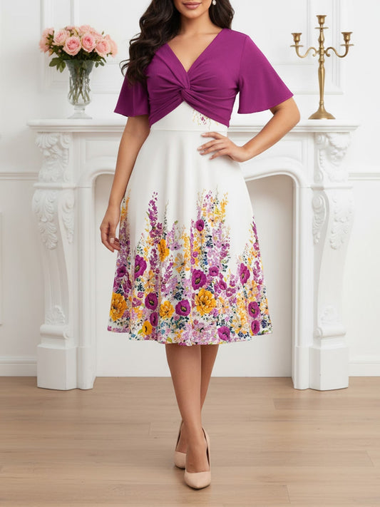 Women Summer Vacation Floral Dress & Top 2-Piece Set