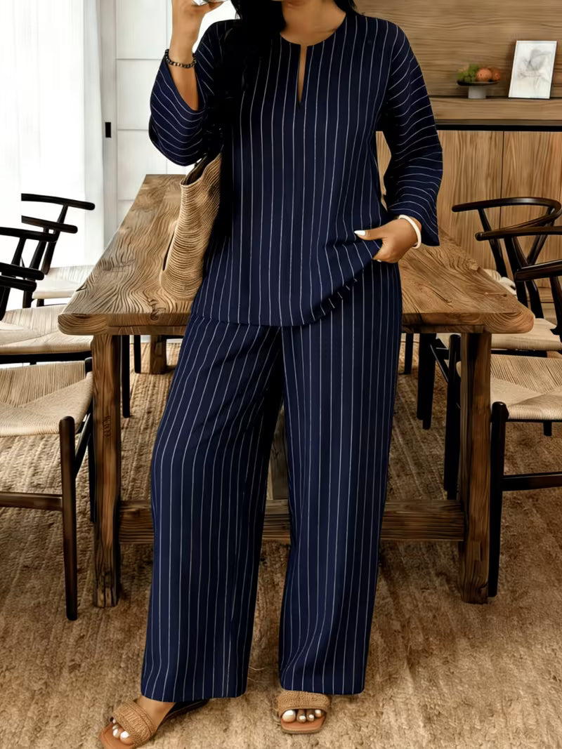 Women’s Striped Relaxed-Fit Co-Ord Set
