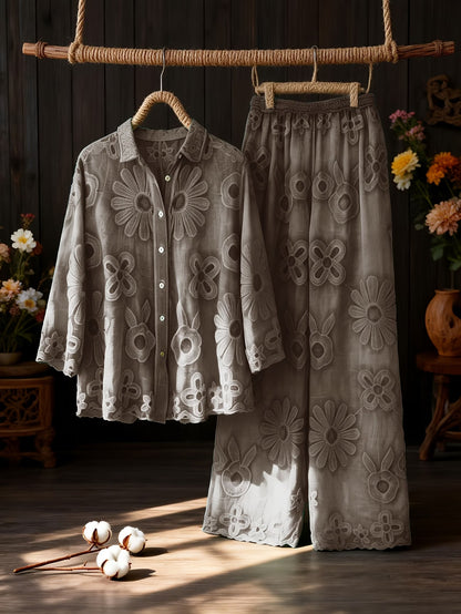 Women’s Floral Printed Shirt Pant Set