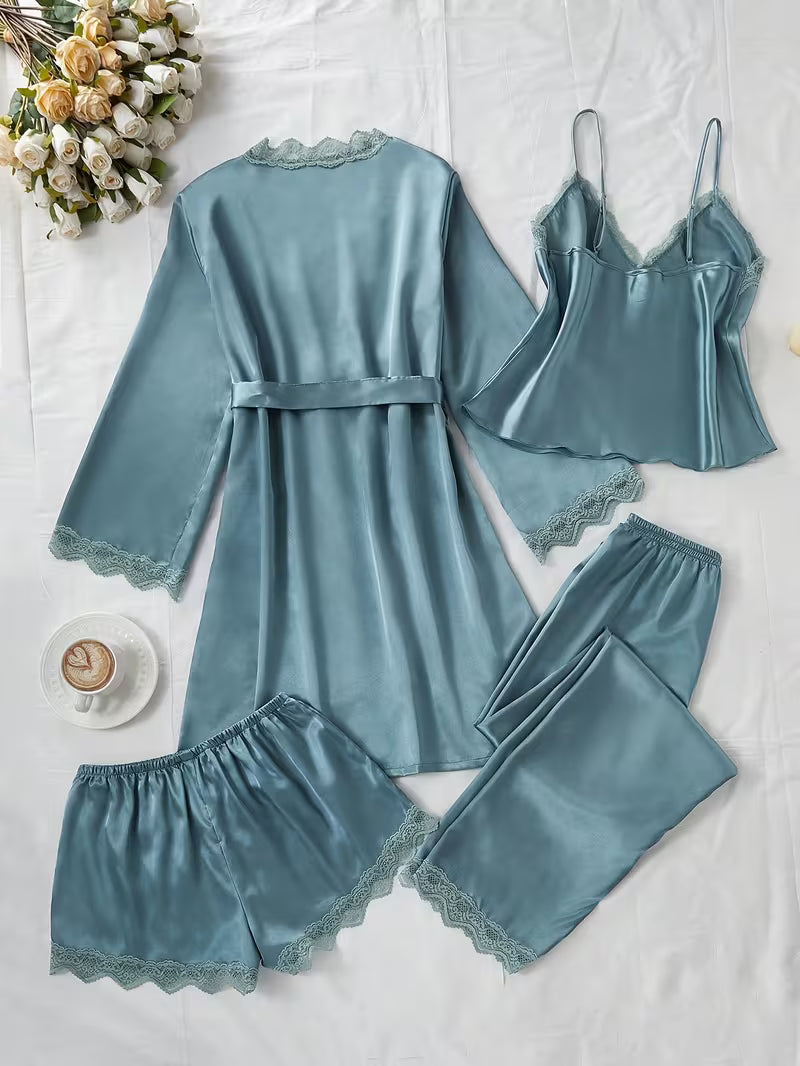 Women's Luxe Satin 3-Piece Sleepwear Set