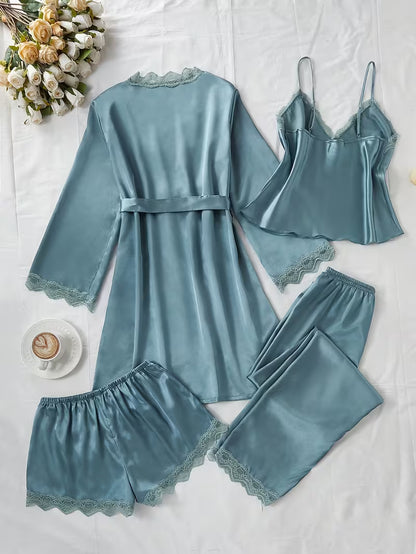 Women's Luxe Satin 3-Piece Sleepwear Set
