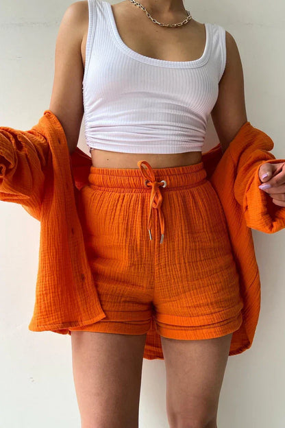Sunset Haze – Two-Piece Cotton Ensemble