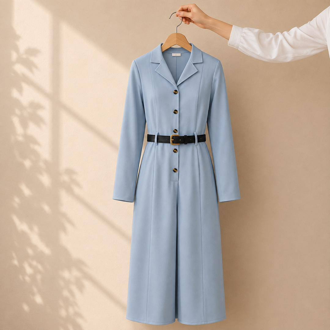 Elegant Belted Lavender Maxi Dress