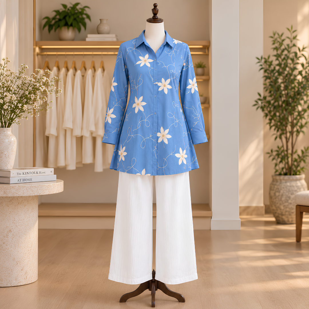 Women’s Floral Printed Shirt & Pants Set