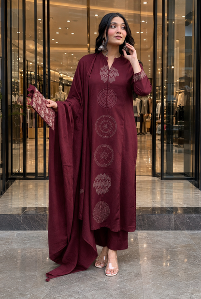 Women’s Premium Printed Kurta Pant & Dupatta Set
