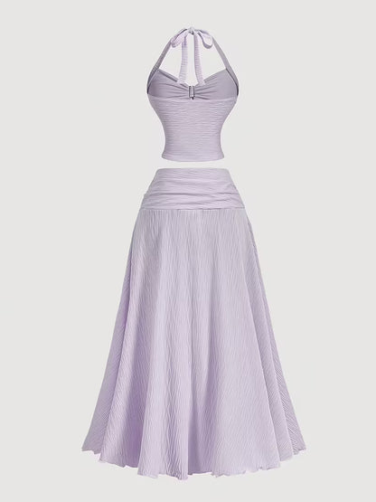 Women's Elegant Halter Top & Skirt