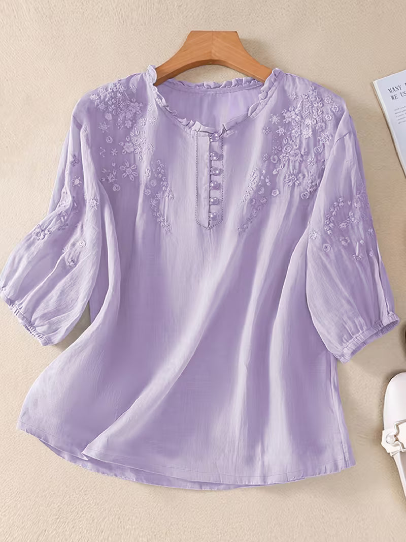 Women's Soft Cotton Embroidered Top