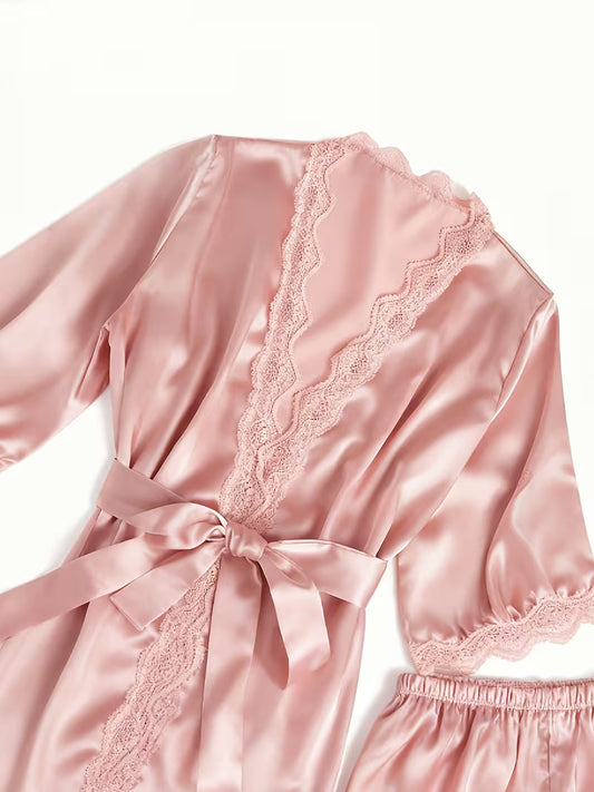 Women's Luxe Satin 3-Piece Sleepwear Set