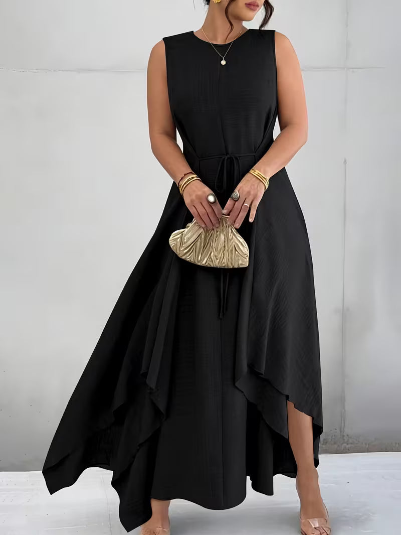 Elegant Tie-Belt A-Line Dress💖