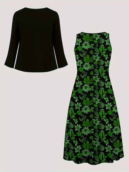 Women’s Floral Layered Dress Set