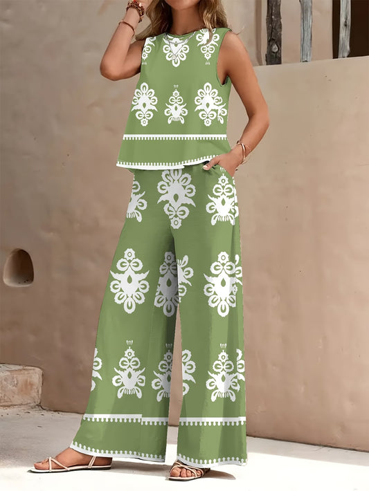 Women's Printed Relaxed Fit Outfit Set