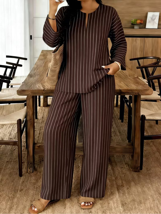 Women’s Striped Relaxed-Fit Co-Ord Set