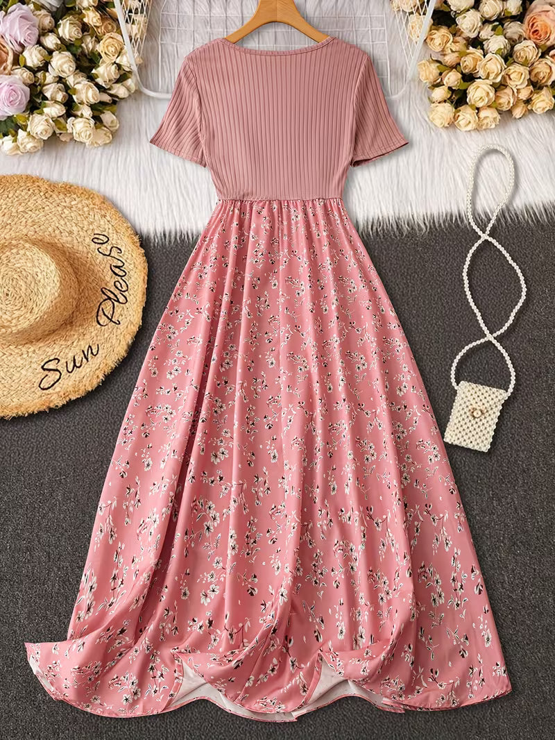 Women's Premium Printed Crop Top & Maxi Skirt Set