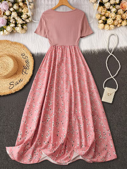 Women's Premium Printed Crop Top & Maxi Skirt Set