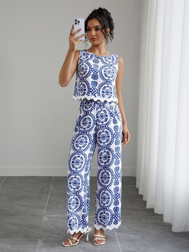 Women's Printed Relaxed Fit Outfit Set