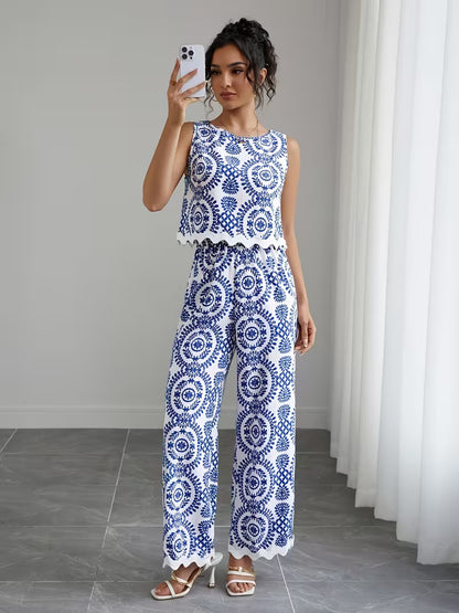 Women's Printed Relaxed Fit Outfit Set
