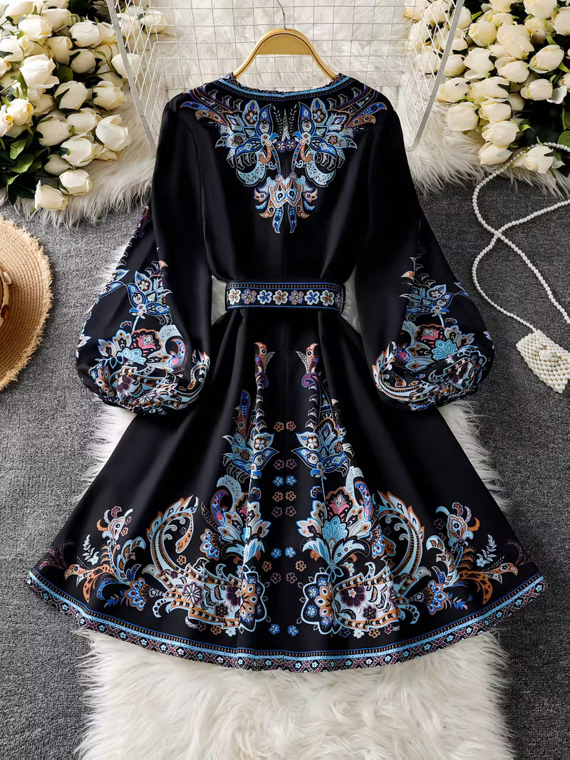 Women’s Floral Printed Flare Dress