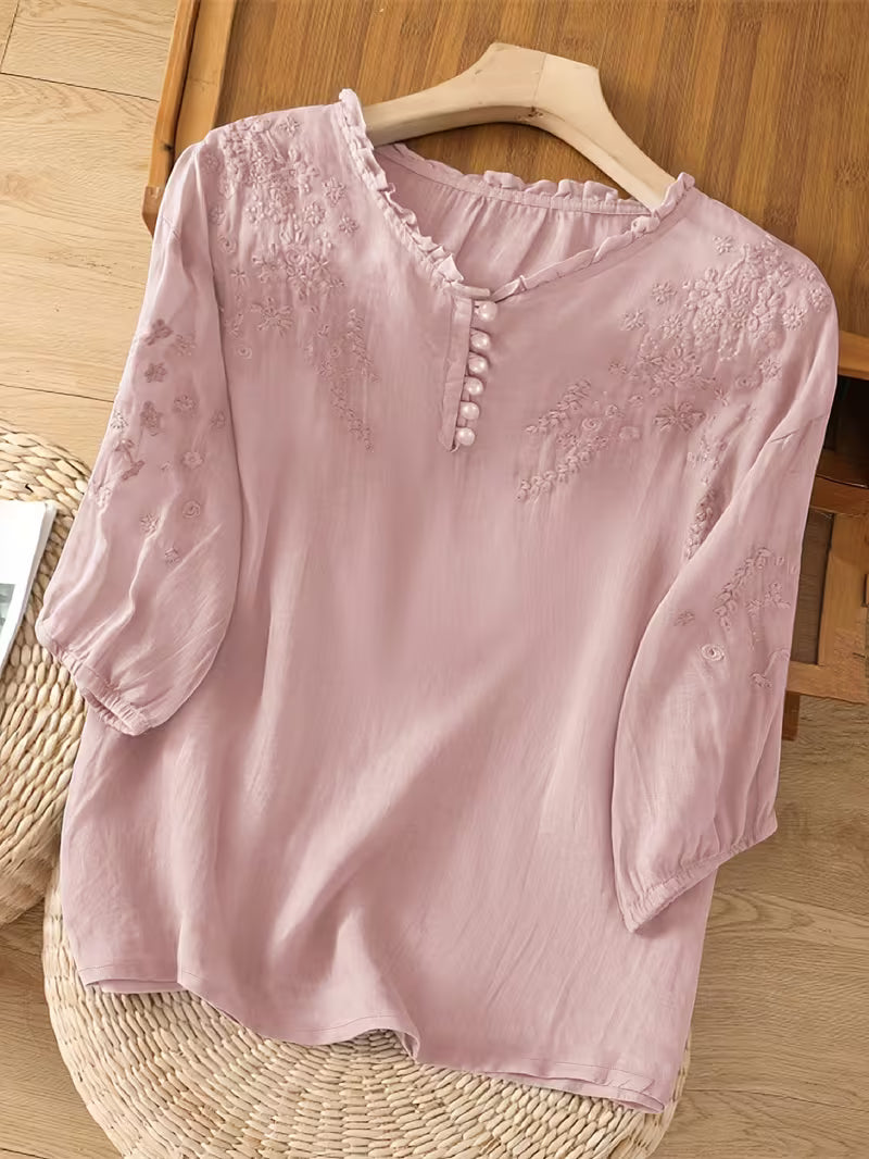 Women's Soft Cotton Embroidered Top
