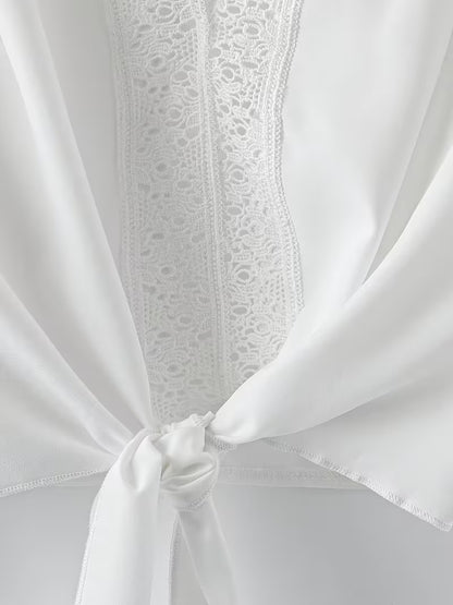 Chic Plus Size Lace Trim Two-Piece Set | Casual & Vacation Wear