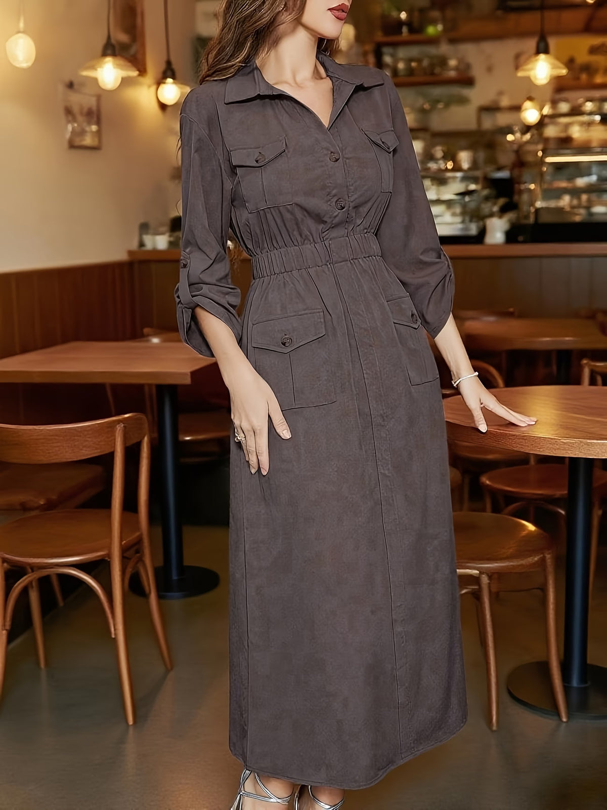 Women’s Elegant Utility Shirt Dress