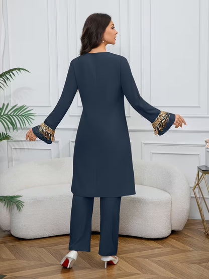 Royal Embroidered Sequin Ladies' Suit