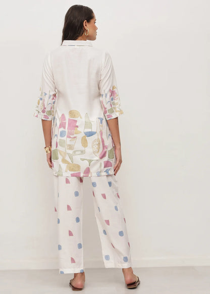 Women's Printed Tunic & Straight Pants Set