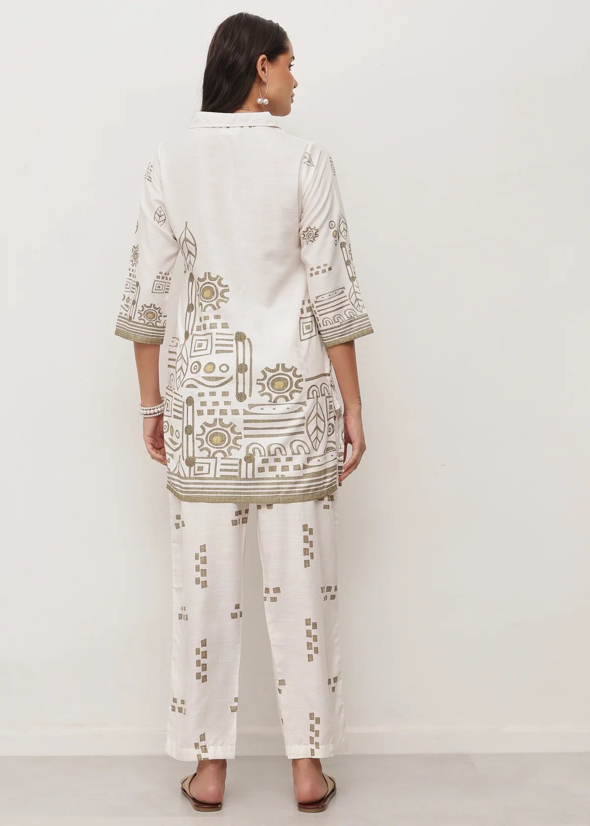 Women's Printed Tunic & Straight Pants Set