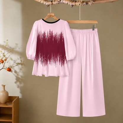 Elegant Monochrome Tunic & Wide-Leg Pants Set