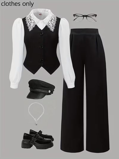 Women's Elegant Long Sleeve Top & Pants Set