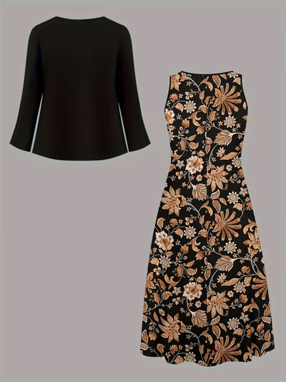 Women’s Floral Layered Dress Set