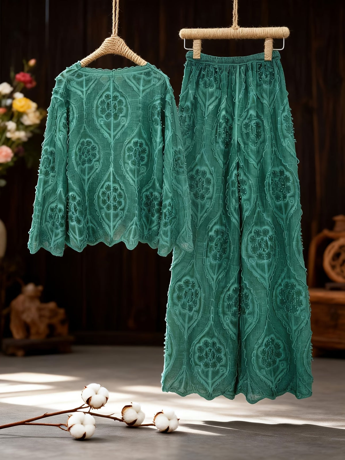 Women’s Floral Printed Shirt Pant Set