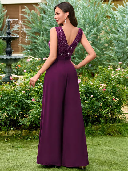 Women's Elegant Lace Halter Neck Jumpsuit