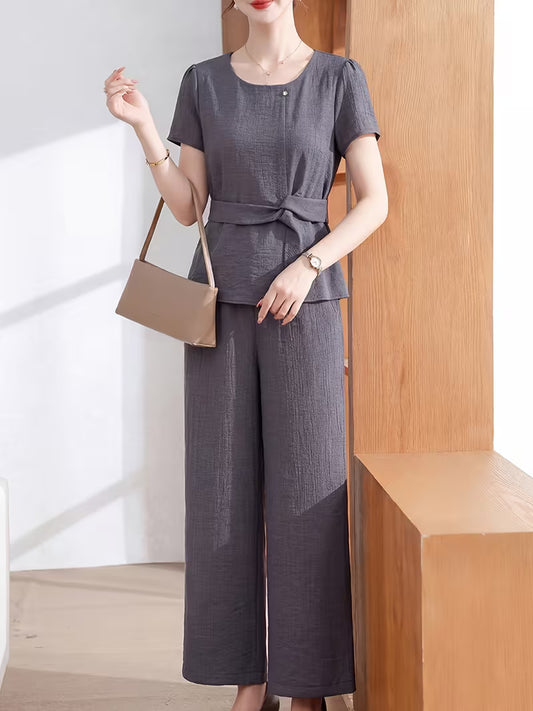 Women's Soft Linen Style Pant Set
