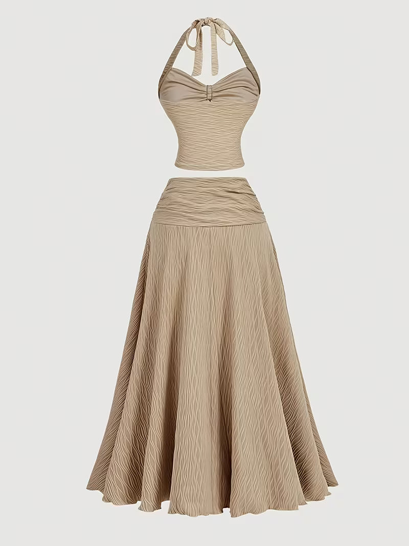 Women's Elegant Halter Top & Skirt