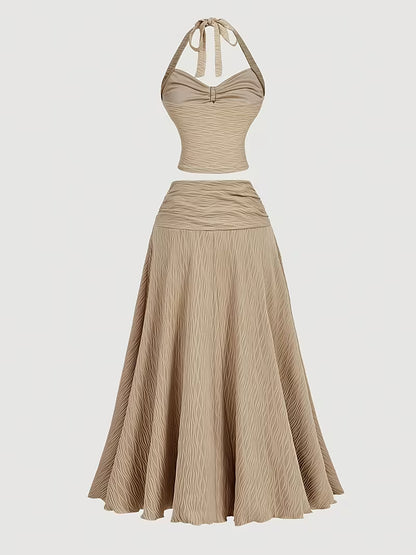 Women's Elegant Halter Top & Skirt