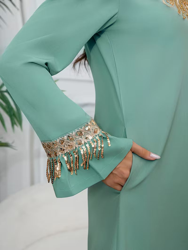Royal Embroidered Sequin Ladies' Suit