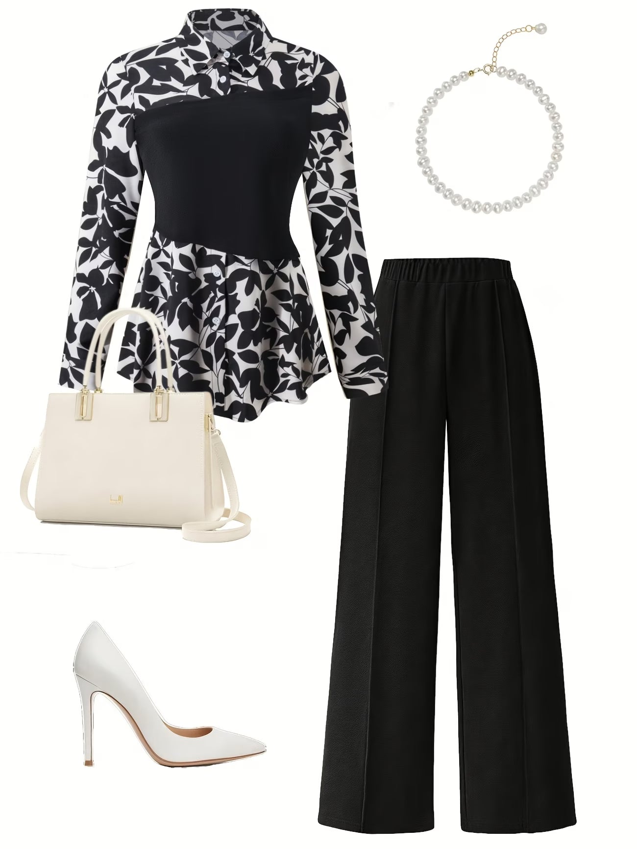 Women's Elegant Long Sleeve Top & Pants Set
