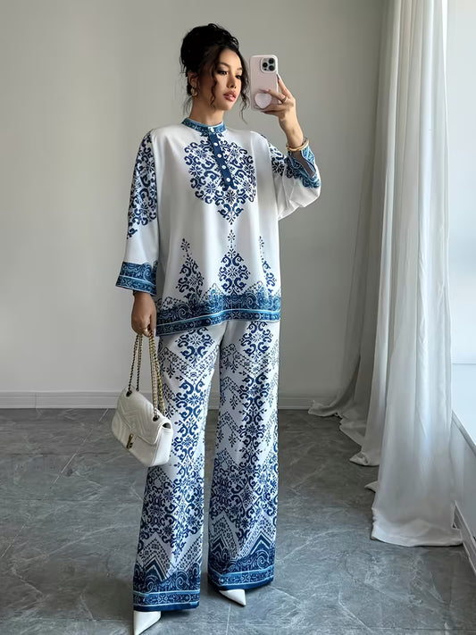 Women's Printed Relaxed Fit Outfit Set