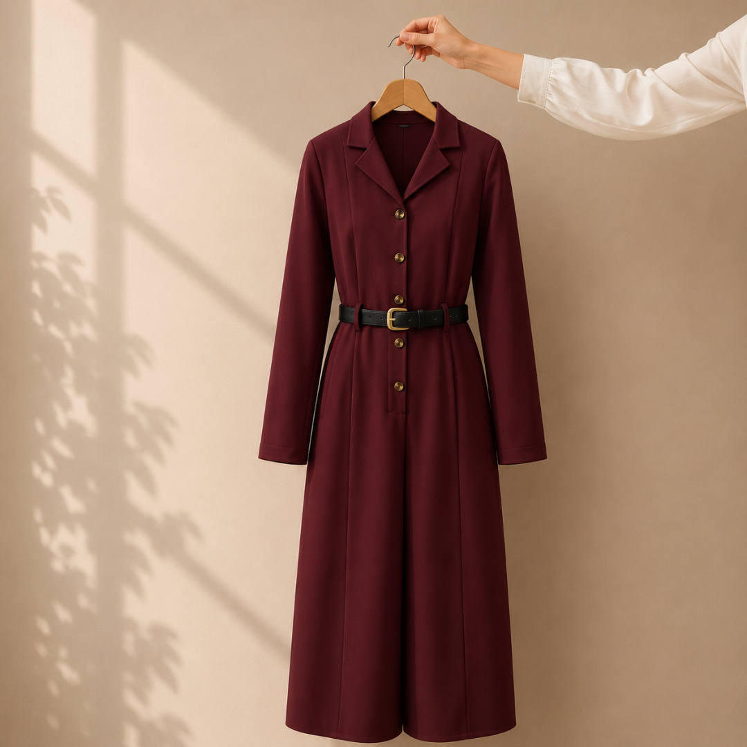 Elegant Belted Lavender Maxi Dress