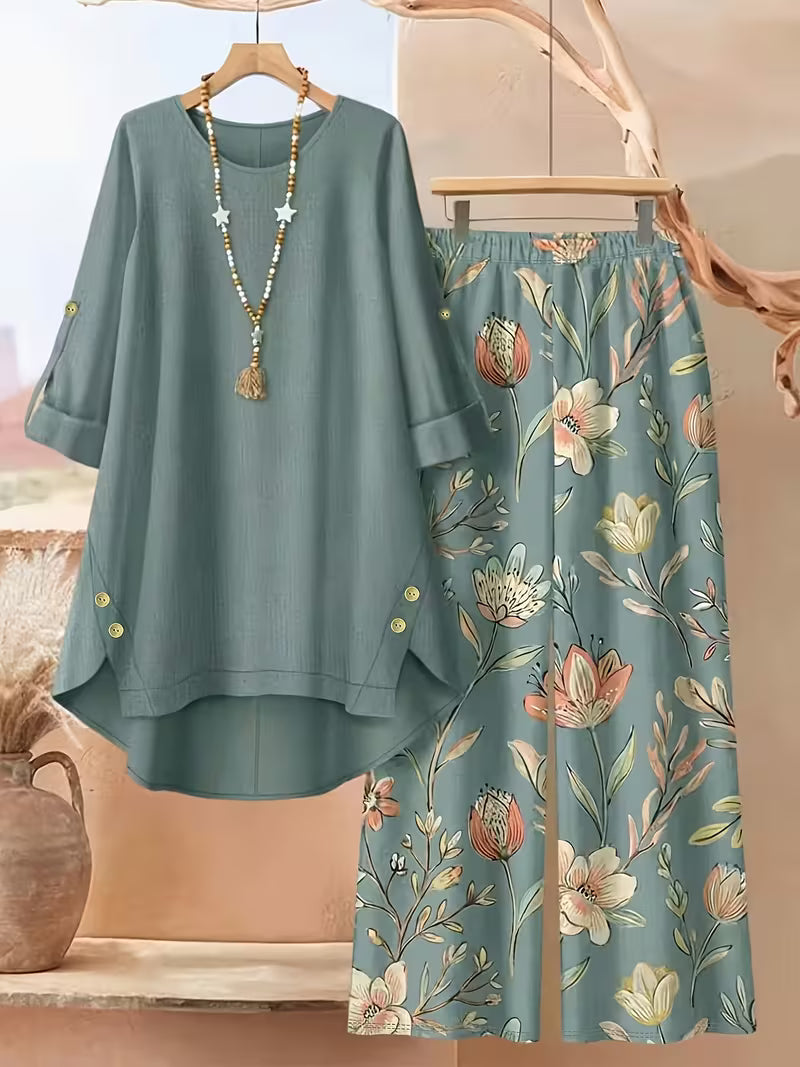 Women’s Relaxed Tunic & Printed Pants Set