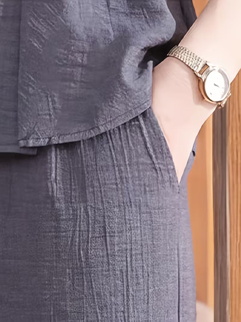 Women's Soft Linen Style Pant Set
