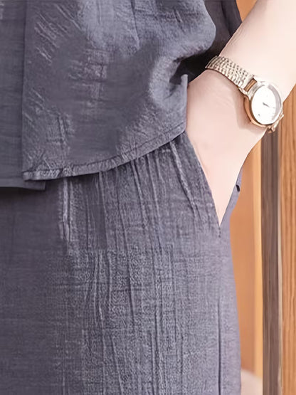Women's Soft Linen Style Pant Set