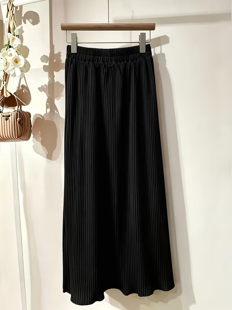 Rose Embroidery Top & Midi Skirt Set