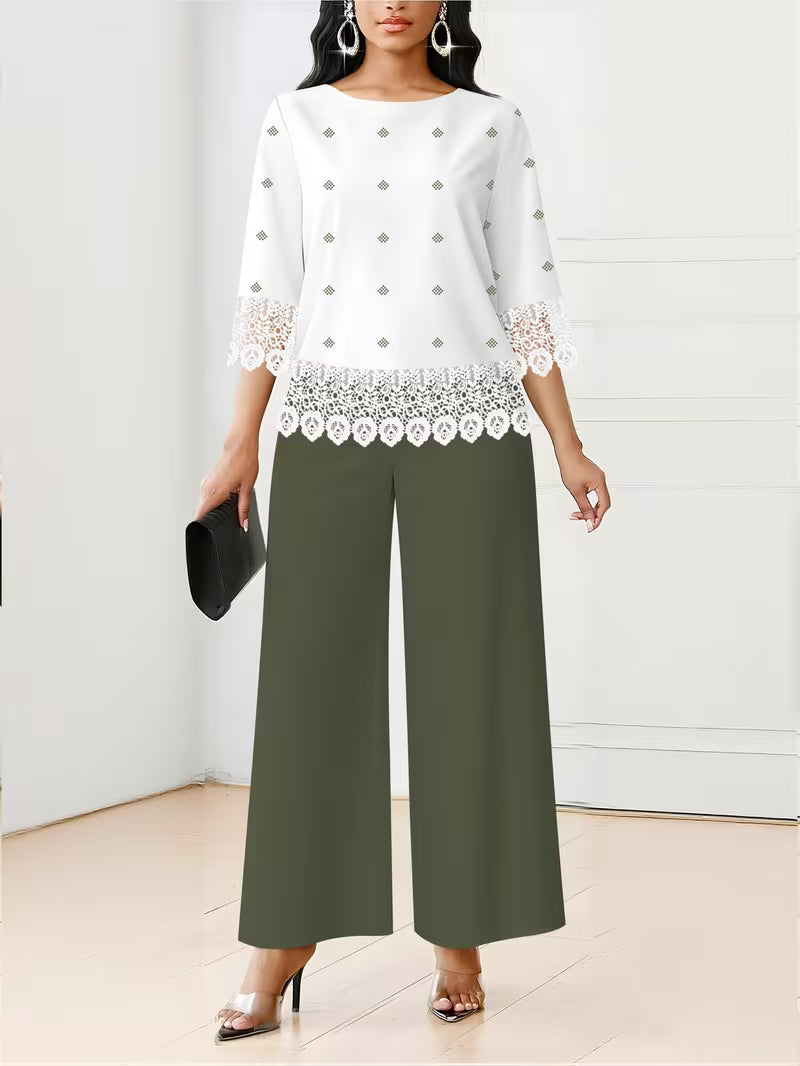 Polka Dot Top & Loose Trousers Set