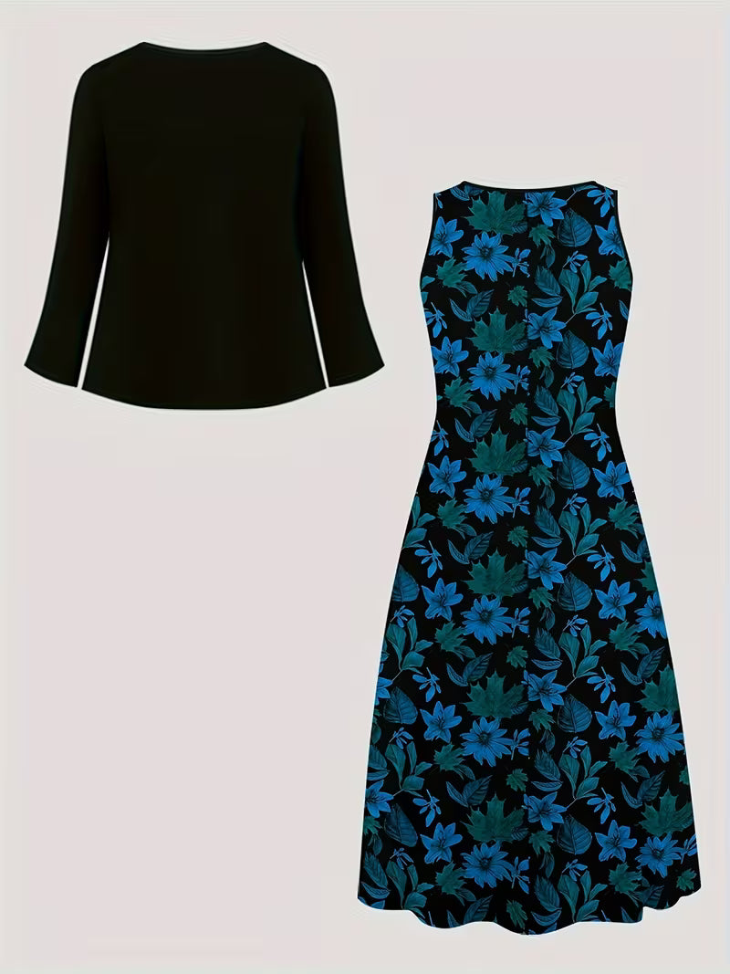 Women’s Floral Layered Dress Set