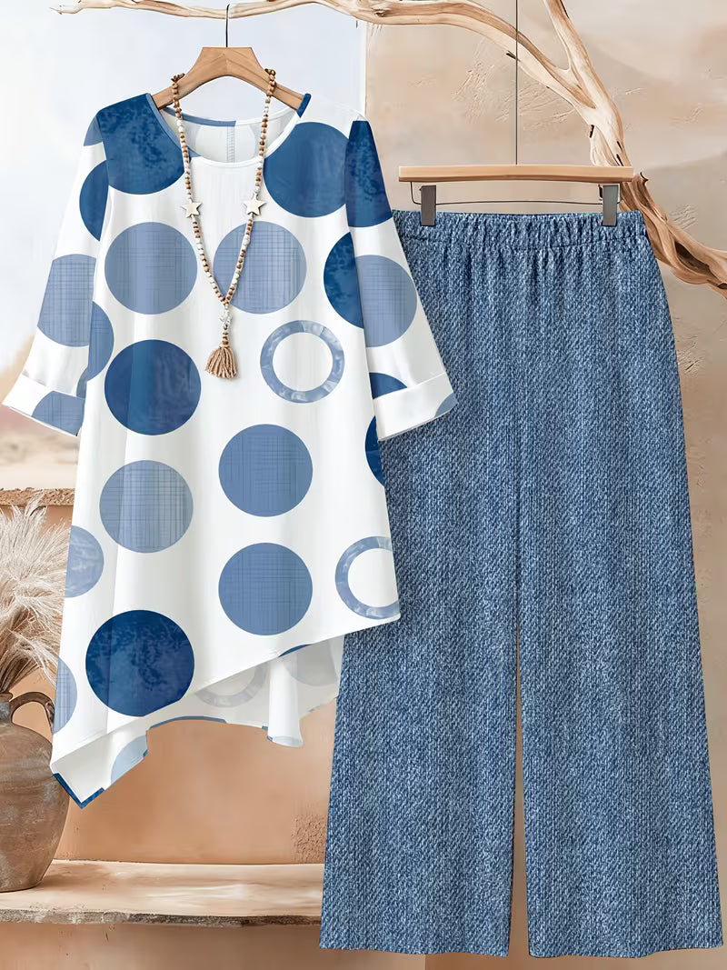 Women’s Relaxed Tunic & Printed Pants Set