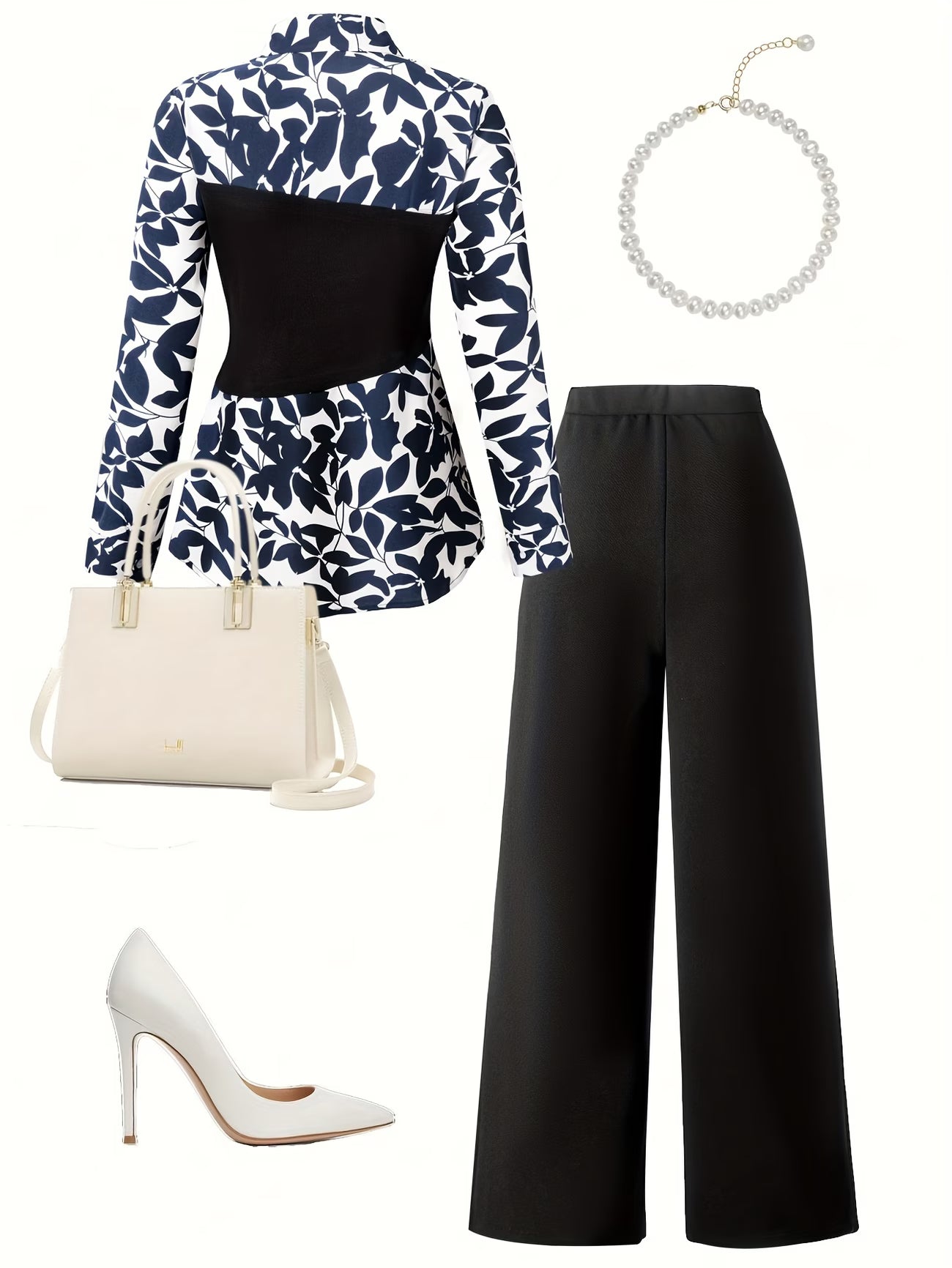 Women's Elegant Long Sleeve Top & Pants Set