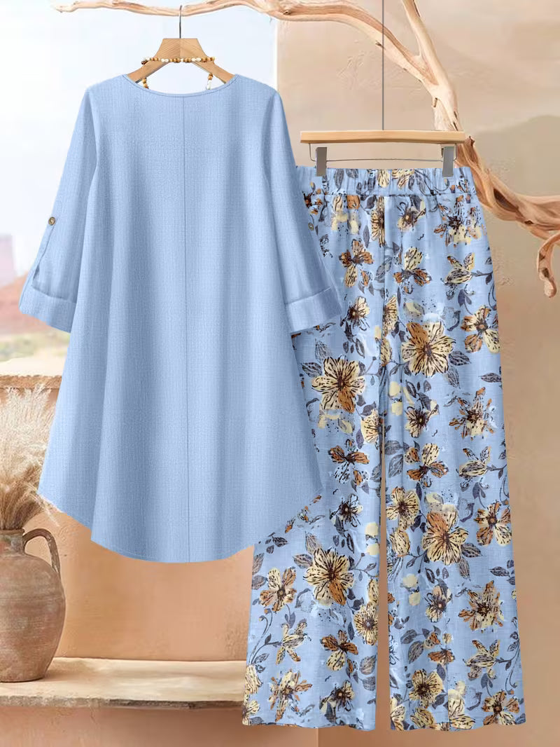 Women’s Relaxed Tunic & Printed Pants Set