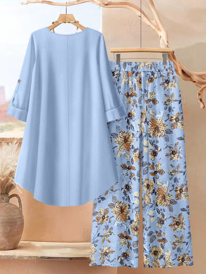 Women’s Relaxed Tunic & Printed Pants Set